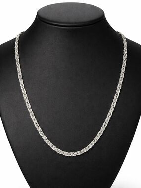 NWT VTG Italy 925 Diamond Cut Rope Chain Necklace 26” 3.5mm Unisex
